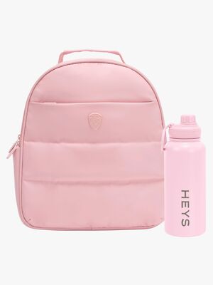 Heys The Puffer Rucksack 13L & Edelstahl-Trinkflasche 946 ml, Rose