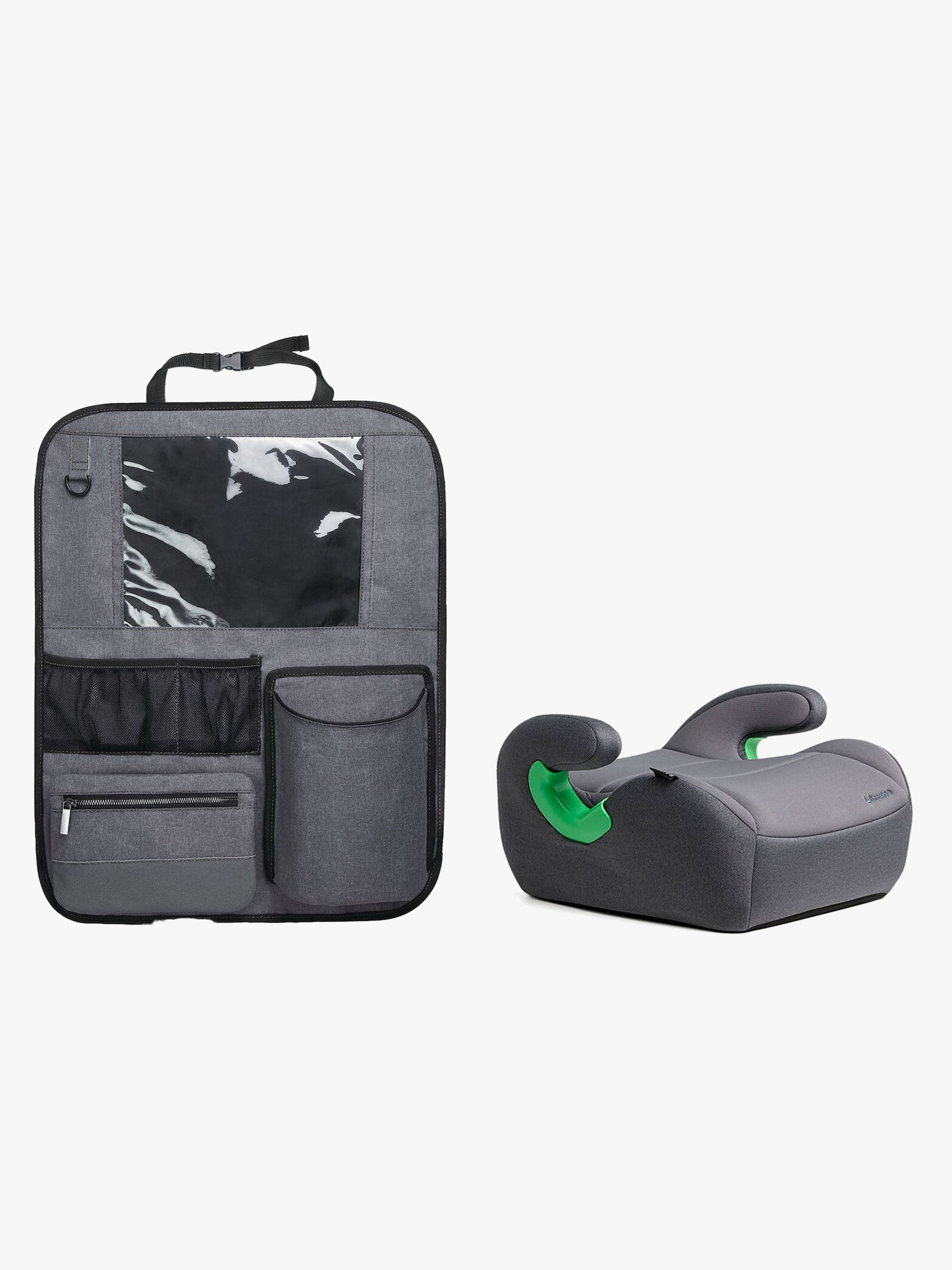 Beemoo Raise 2 i-Size Sitzerhöhung inkl. Beemoo Deluxe Trittschutz, Mineral Grey