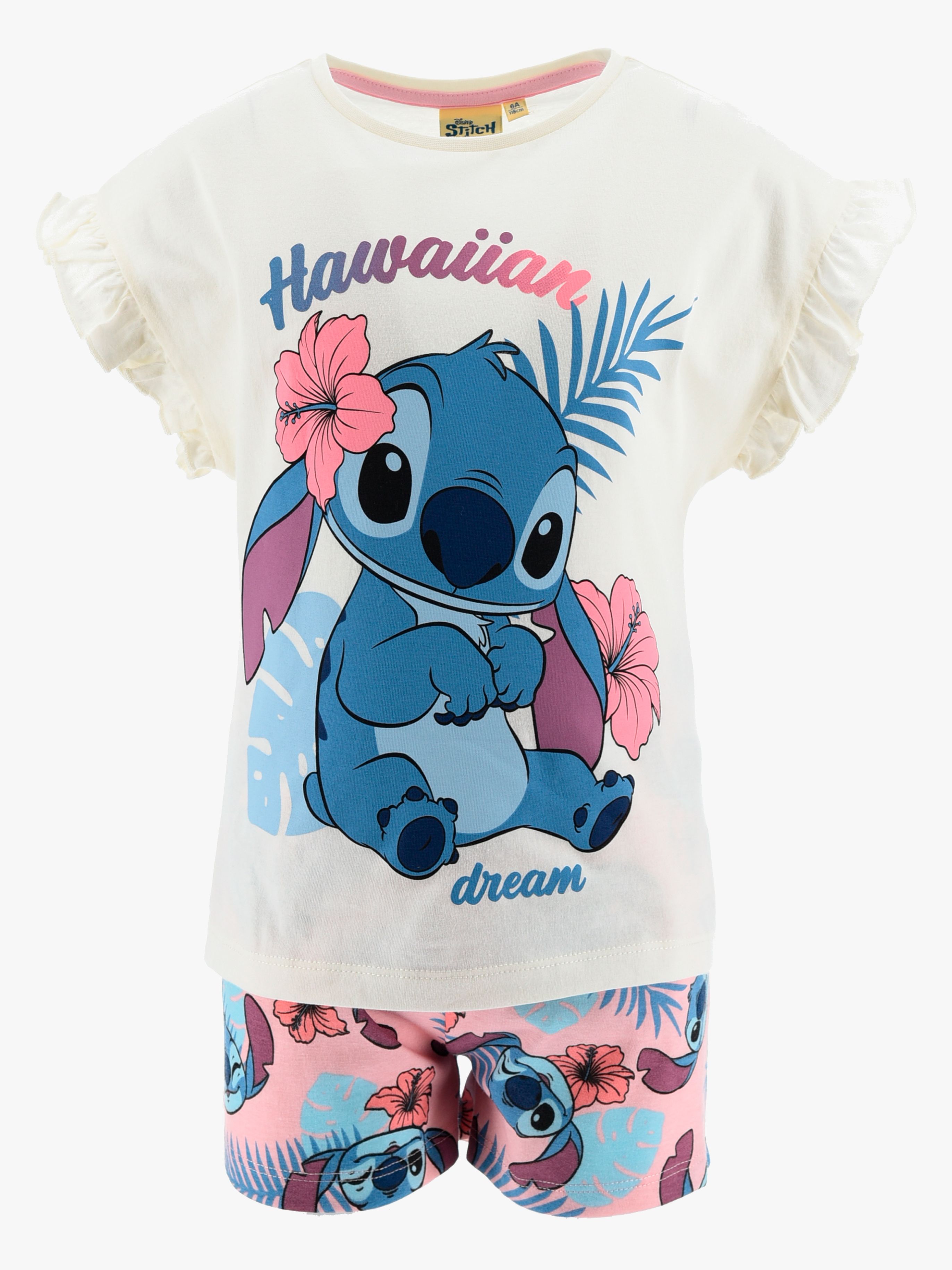 Disney Stitch Pyjama, Weiß, 104-110