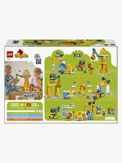 LEGO DUPLO Town 10476 Baustelle mit Baufahrzeugen – 3-in-1-Set