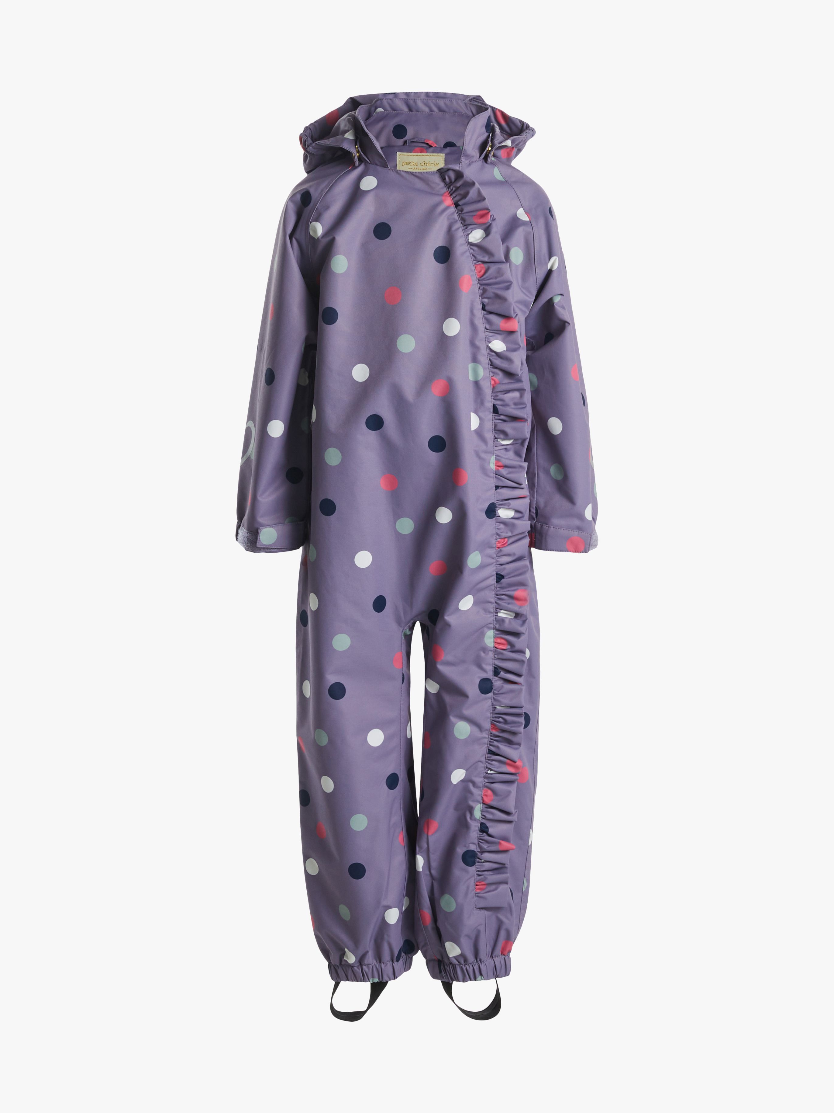 Petite Chérie Atelier Lily Outdoor-Overall, Dots Lavender Gray, 98