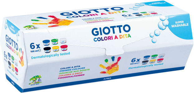 Giotto Dita Fingerfarben 100 ml 6er-Pack, Verschiedenfarbig