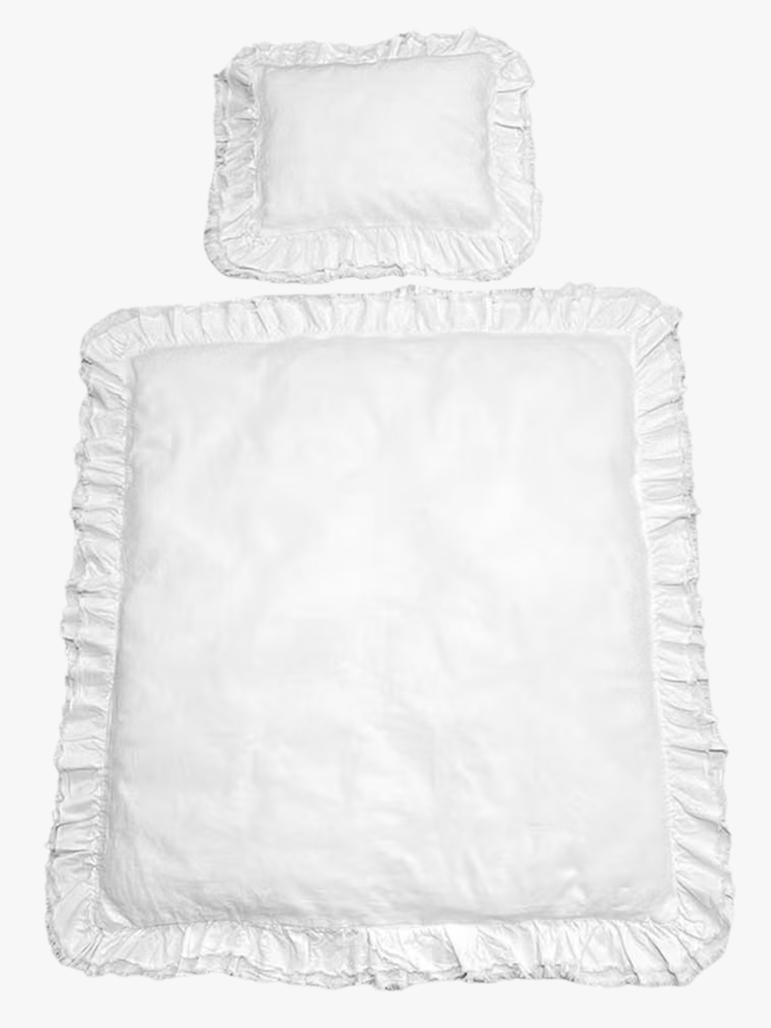 Bettwäsche Vintage Rüsche Babybett, Weiß