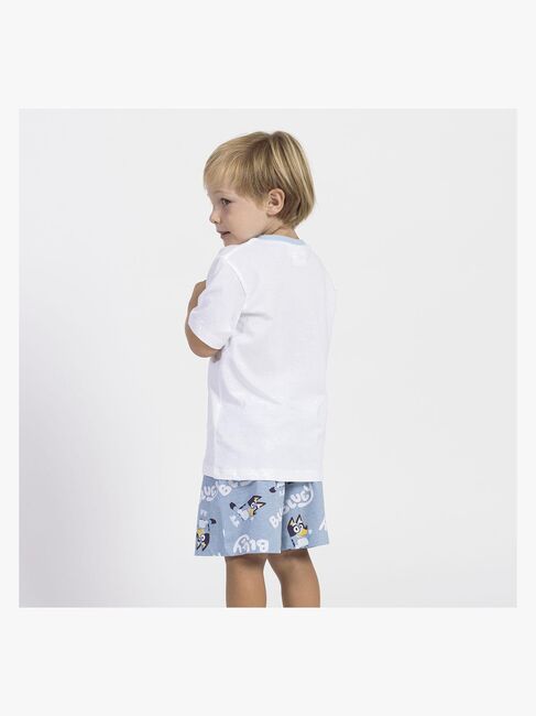 Bluey Pyjama, Weiß/Blau