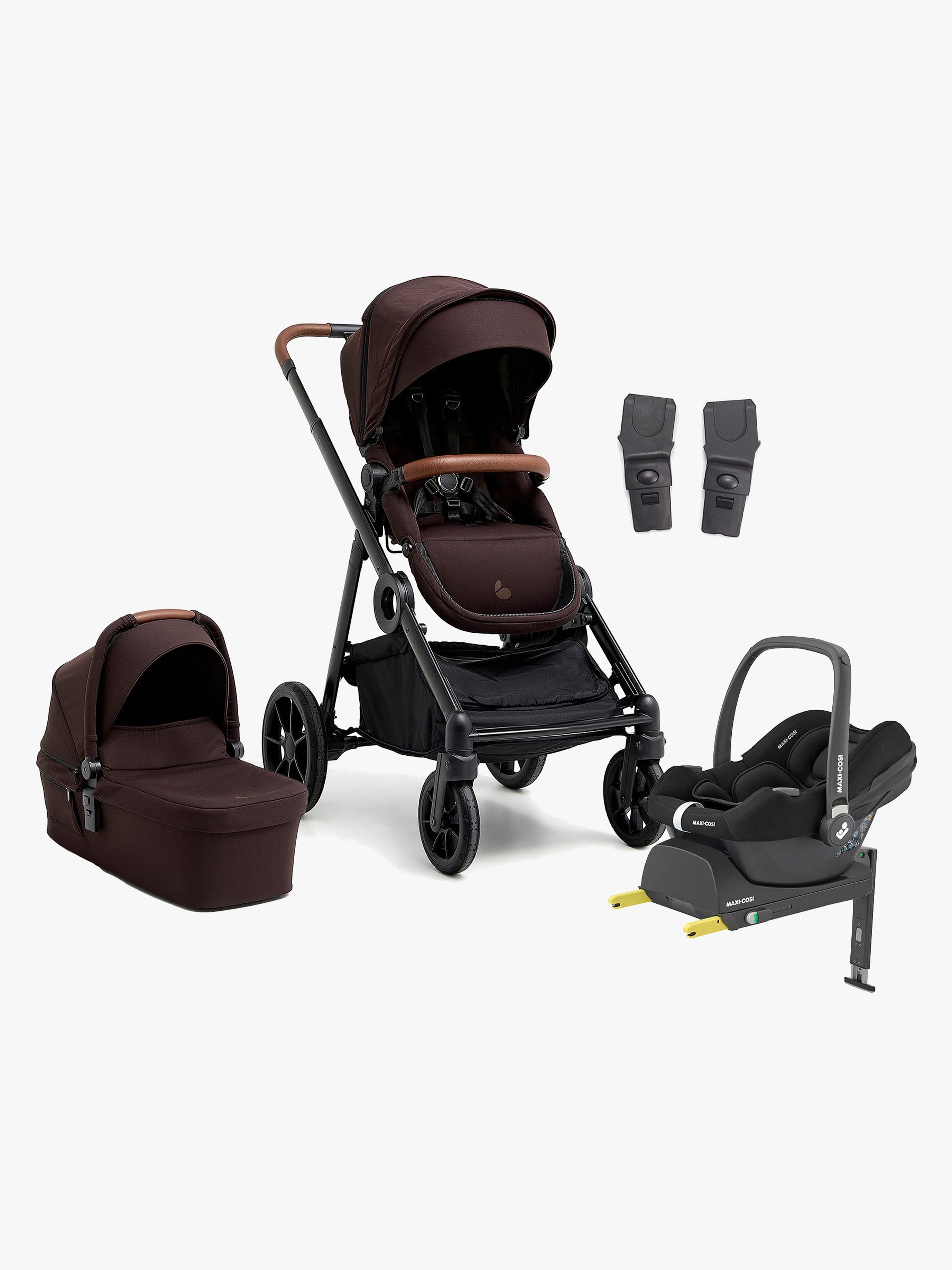 Pro Multi 2 Kombikinderwagen inkl. Maxi-Cosi CabrioFix Babyschale & Basis, Espresso Brown, Kinderwagen, 2 in 1