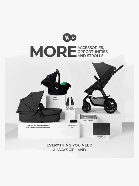 Kinderkraft MOOV CT 3-in-1 Mink Pro Kombikinderwagen, Black