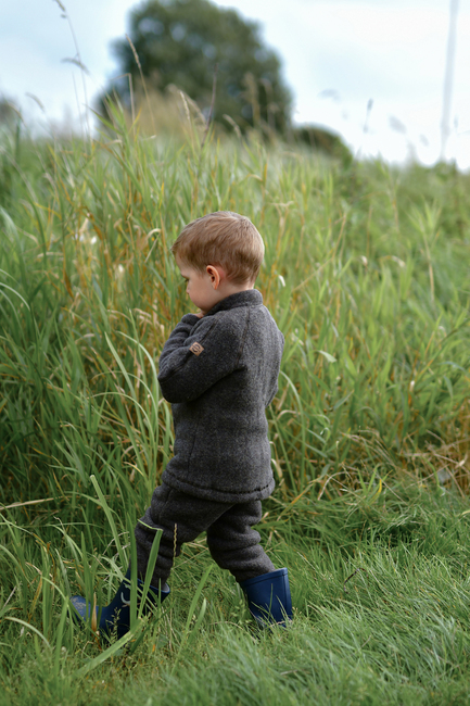 Mikk-Line Wollfilz-Hose Baby, Dark Brown Melange