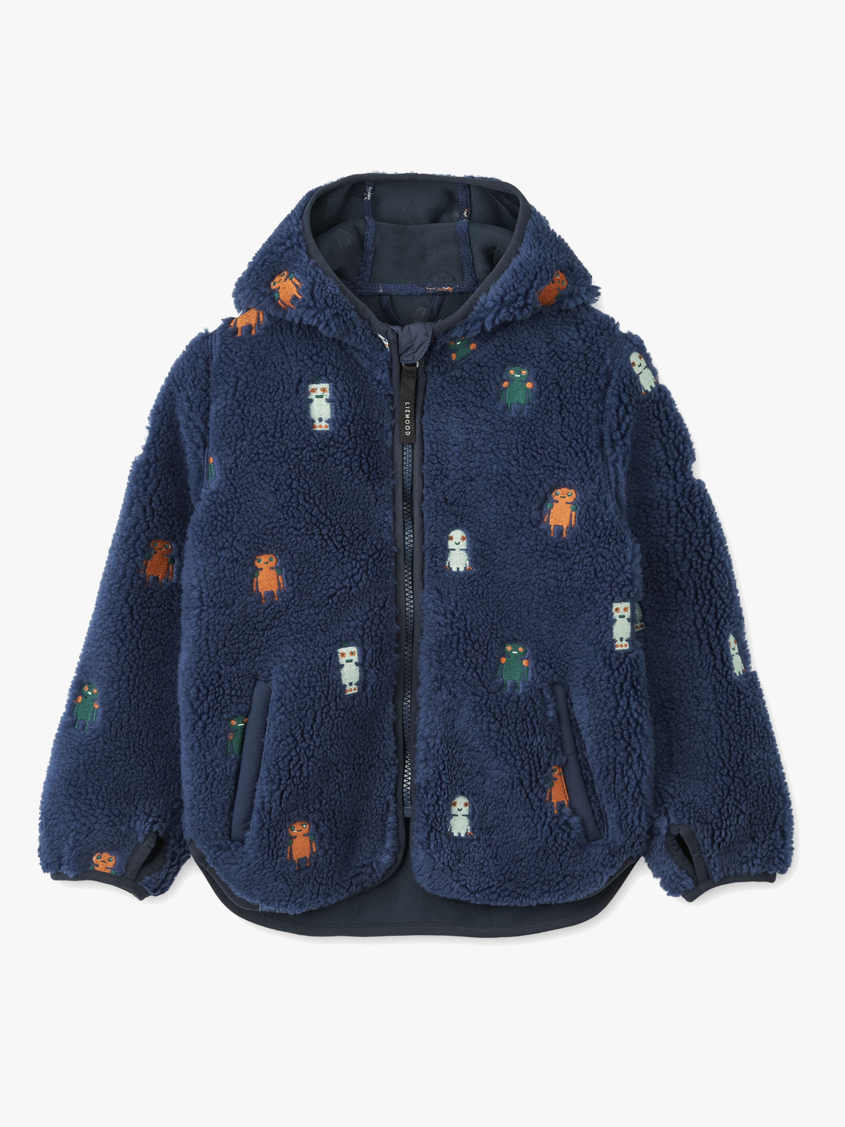 Mara Fleecejacke, Robots / Indigo blue, 128