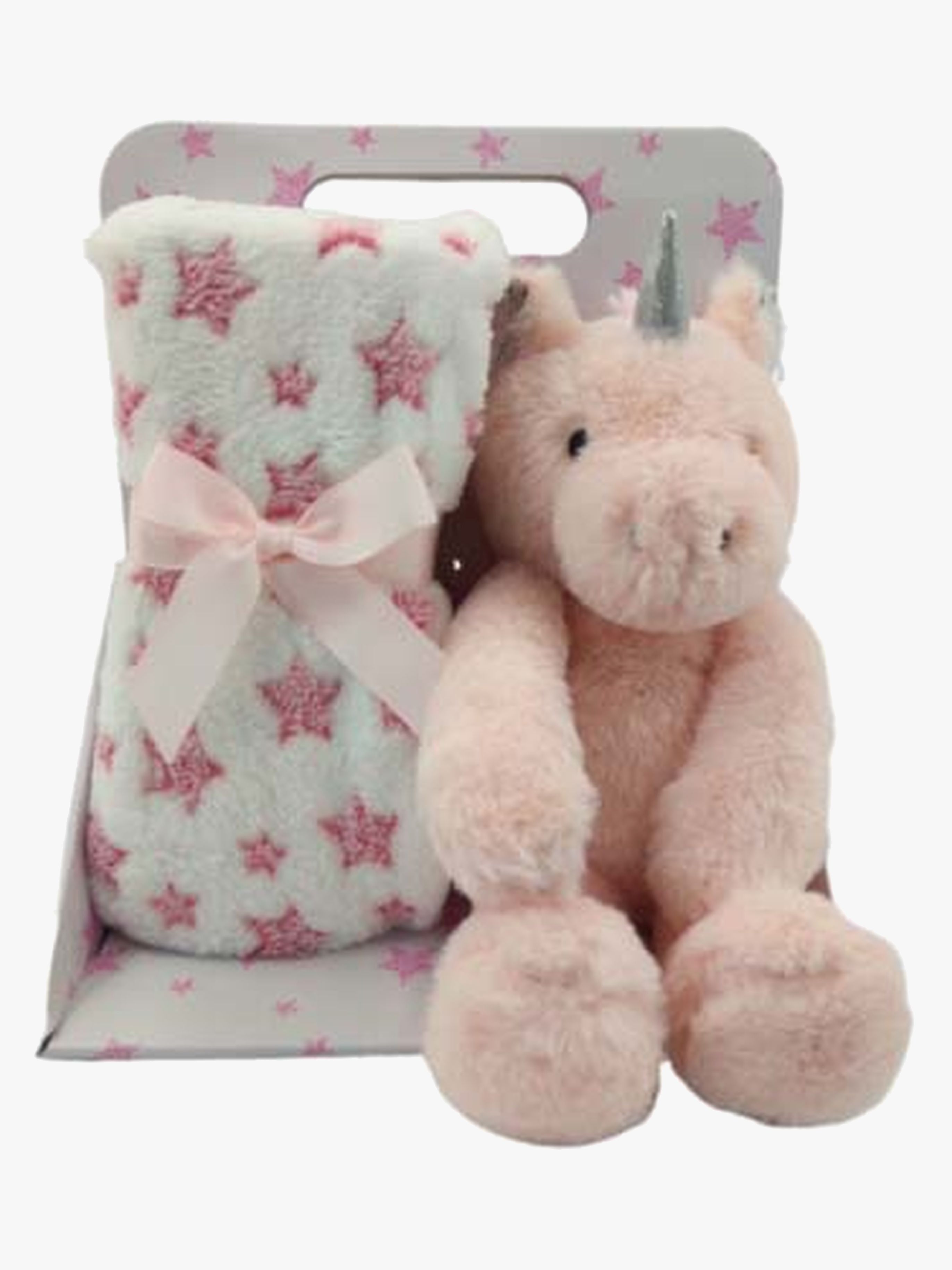 CarloBaby Fleecedecke und Kuscheltier Unicorn, Rosa