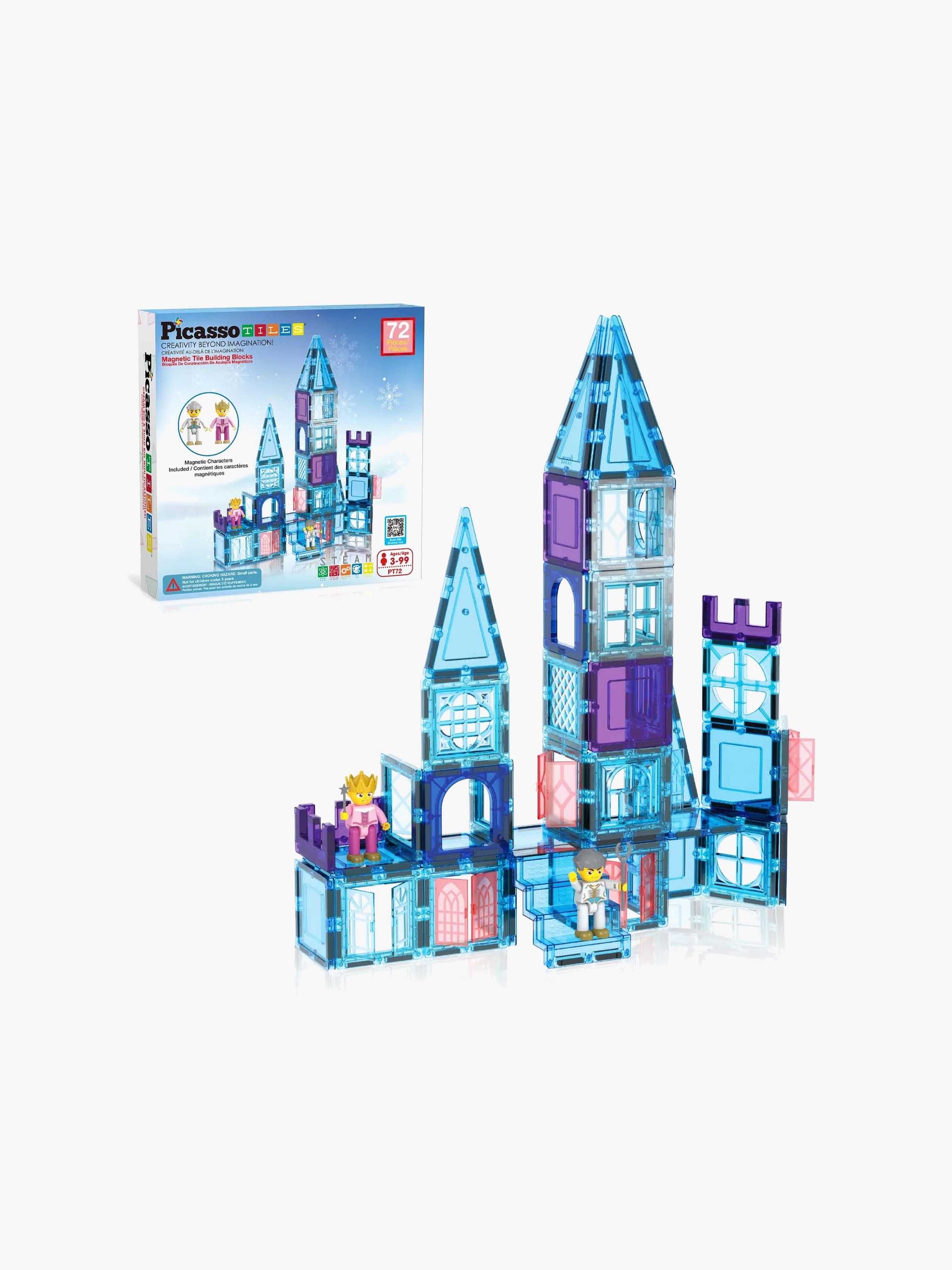 PicassoTiles Magnetischer Bausatz Ice Winter 72 Teile