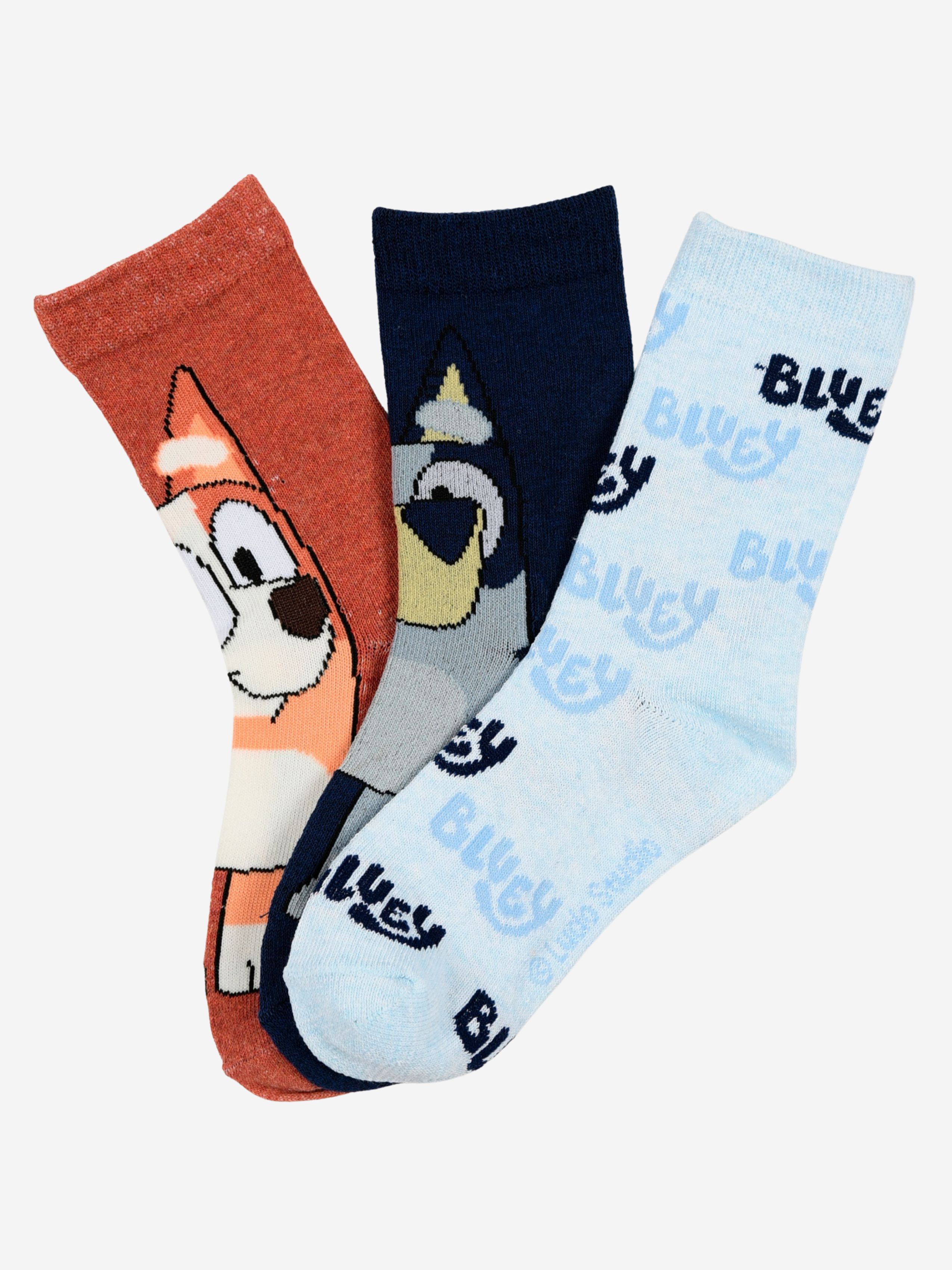 Bluey Socken 3er-Pack, Mehrfarbig, 23-26