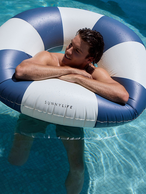 SUNNYLiFE Schwimmring, Navy Stripe
