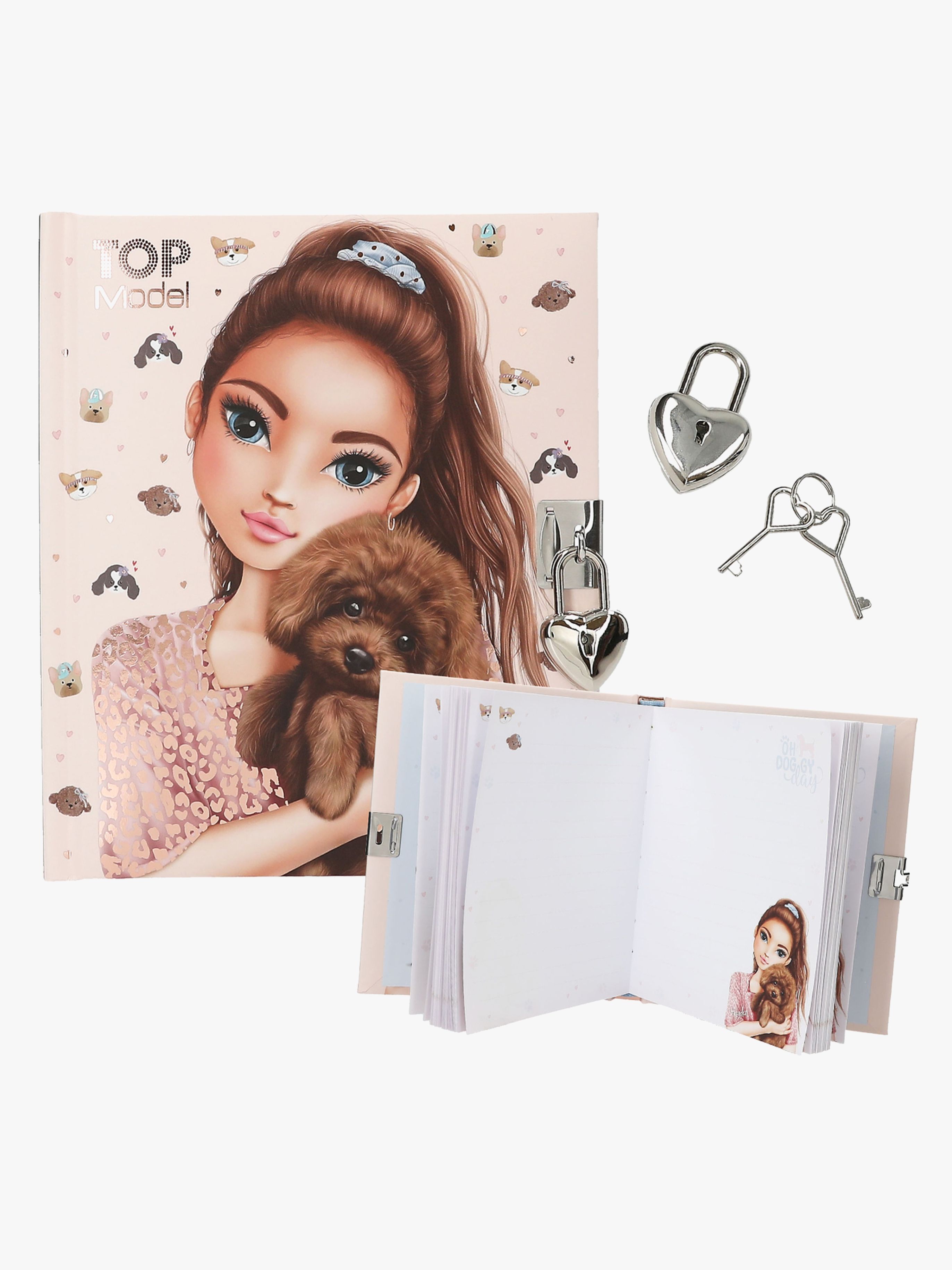 TOPModel Tagebuch mit Herz-Schloss DOGGY