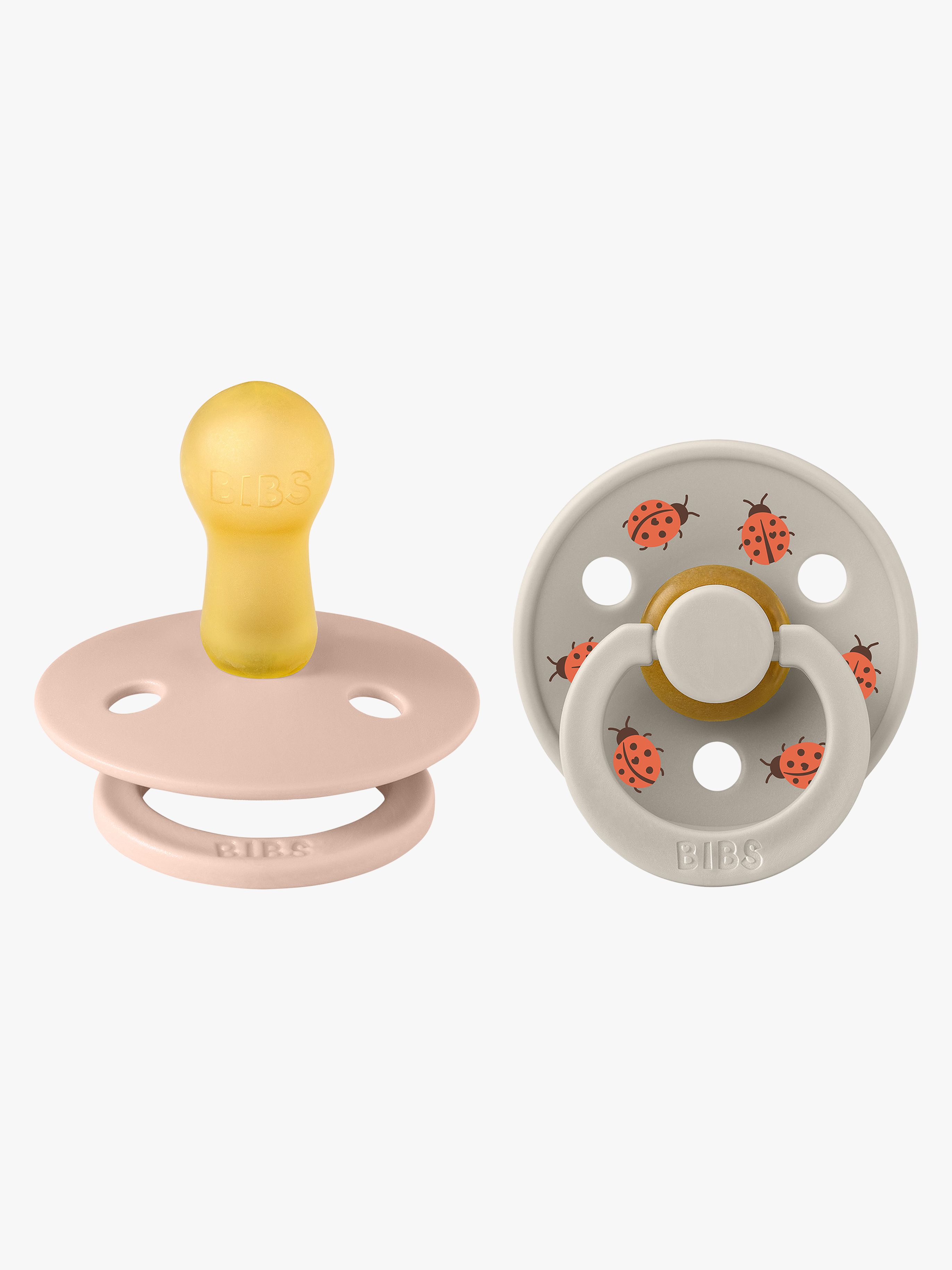 BIBS Studio Colour Ladybug Schnuller 2er-Pack Latex Größe 2, Blush