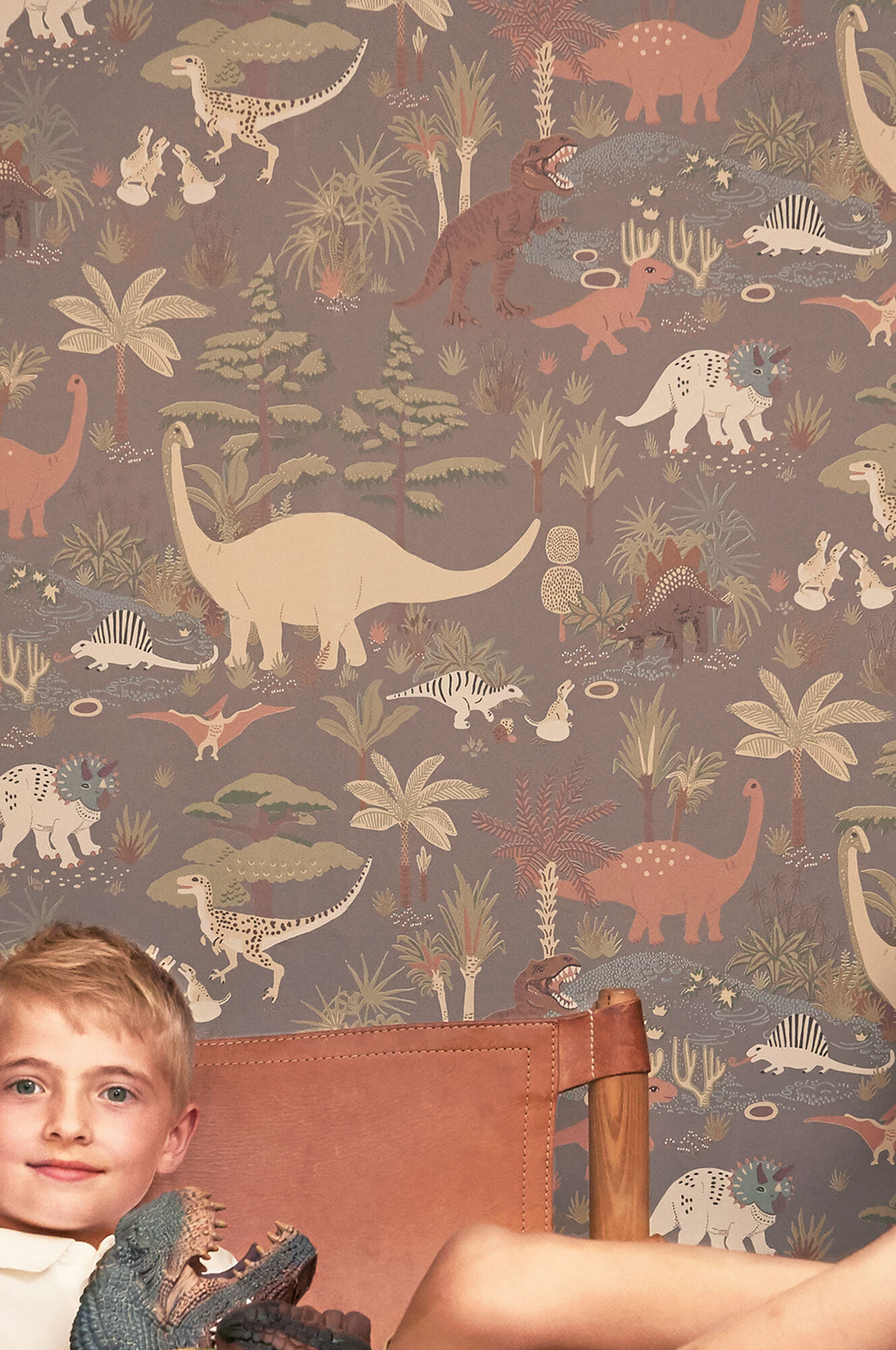 Majvillan Tapete Dinosaur Vibes, Evening Grey