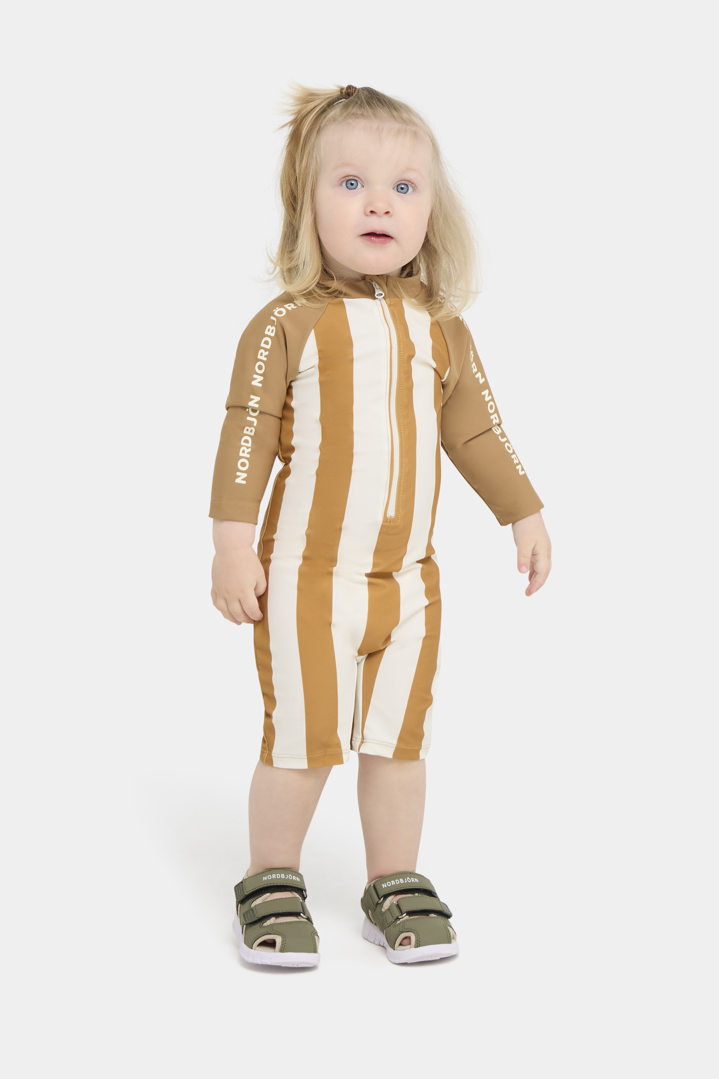 Nordbjörn Hönö UV-Schutzanzug, Brown Stripe, 86-92