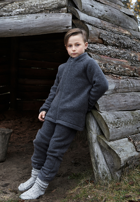 Mikk-Line Wollfilz-Hose Baby, Anthracite Melange