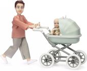 Lundby Puppe mit Baby und Kinderwagen