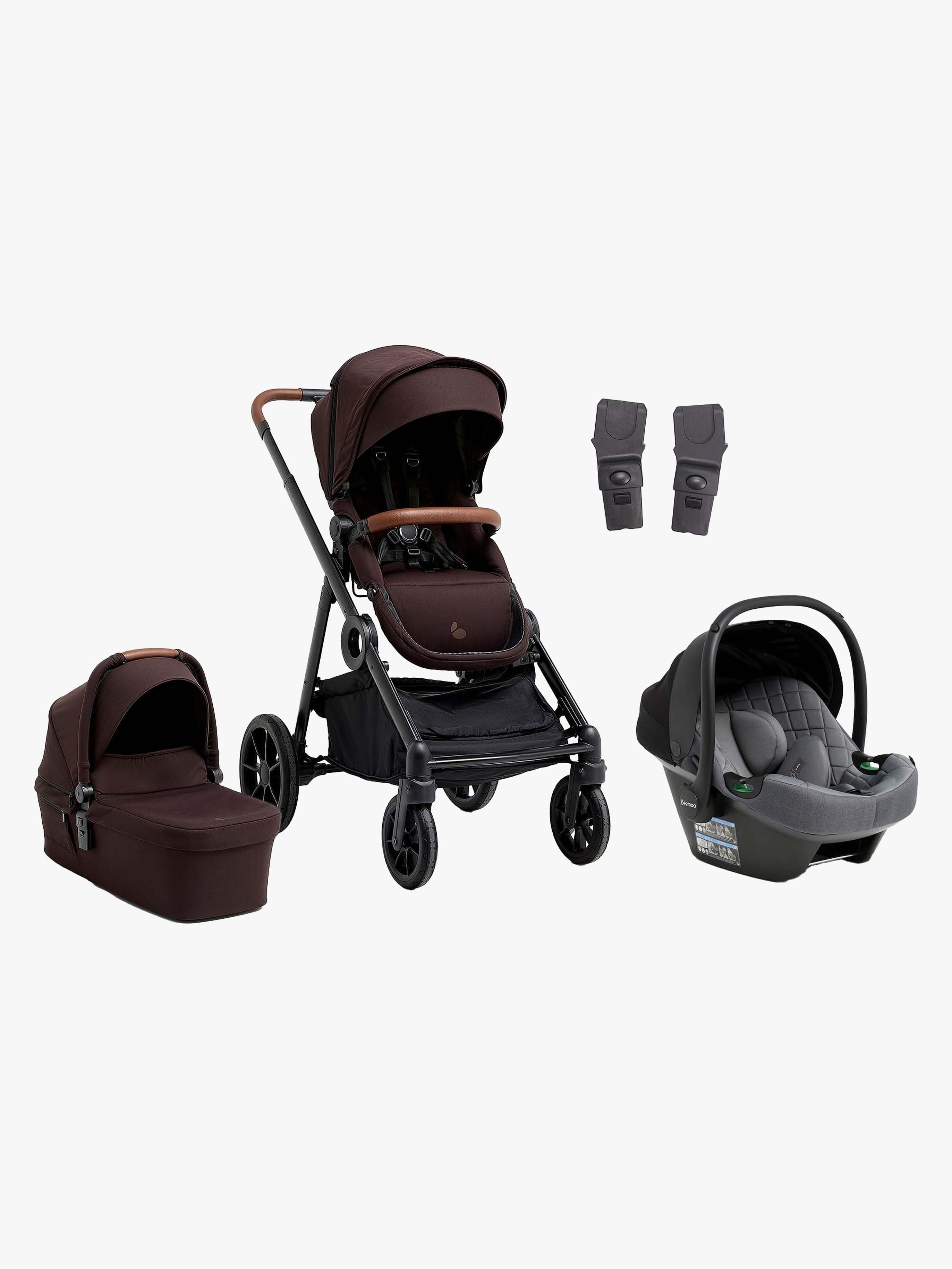 Beemoo Pro Multi 2 Kombiwagen inkl. Route i-Size Babyschale, Espresso Brown/Mineral Grey