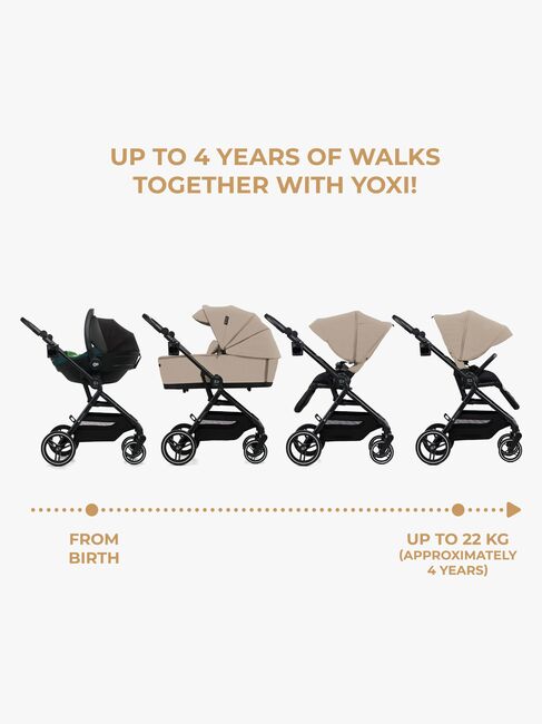 Kinderkraft YOXI 2-in-1-Kombikinderwagen, Sand Beige