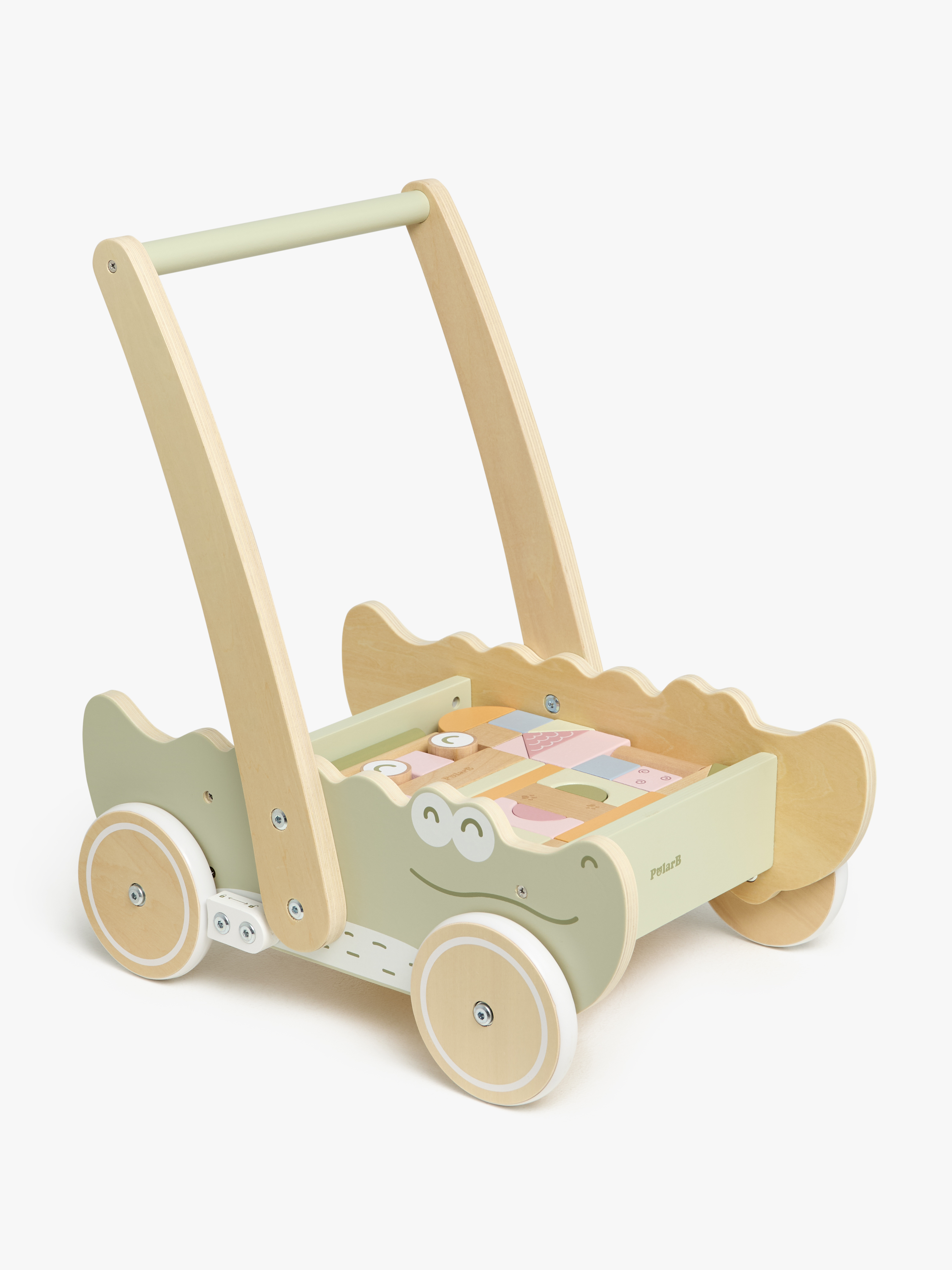 PolarB Lauflernwagen Mit Bauklötzen, Babyspielzeug