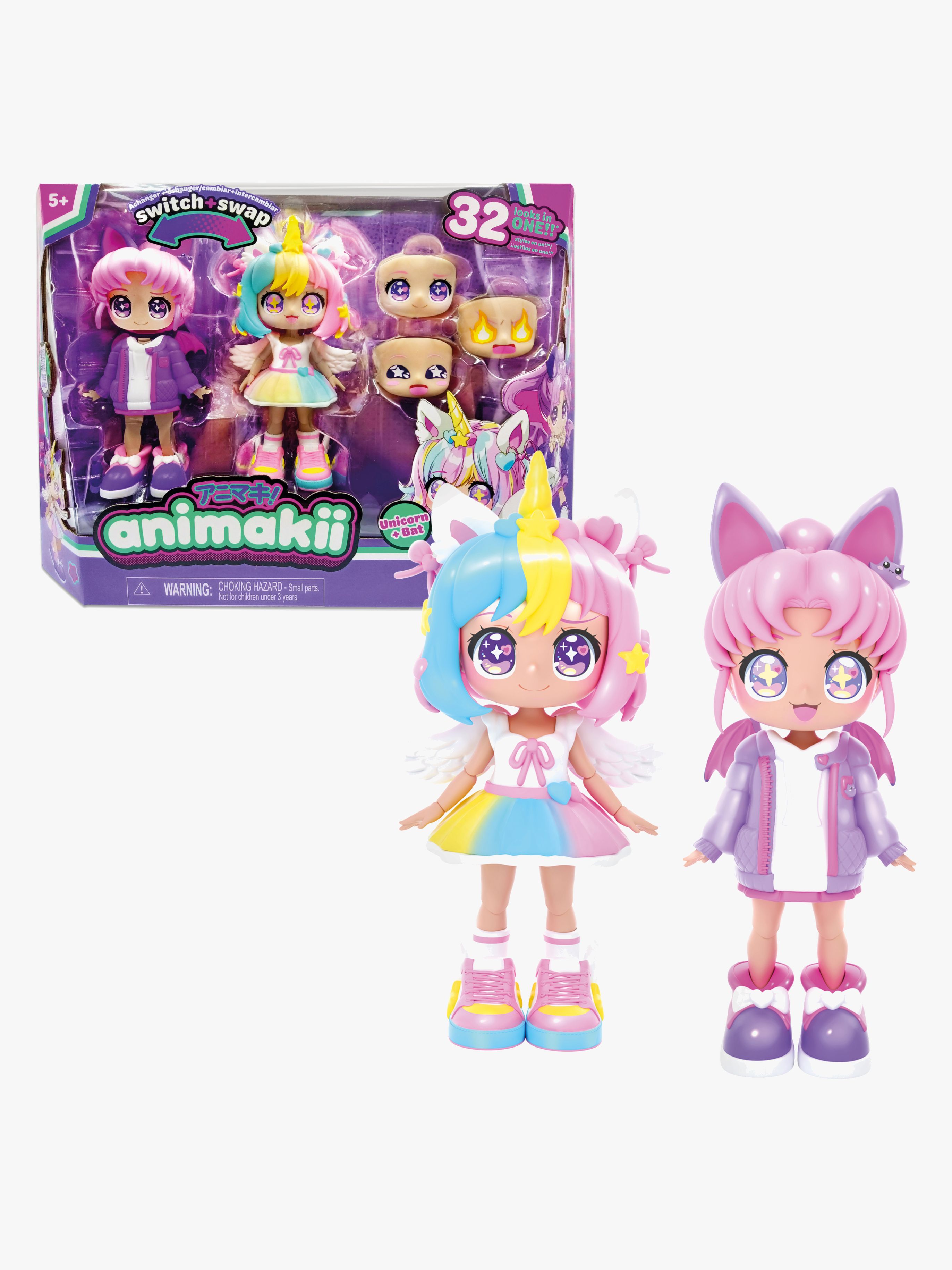 Animakii Puppenset Einhorn &  Fledermaus