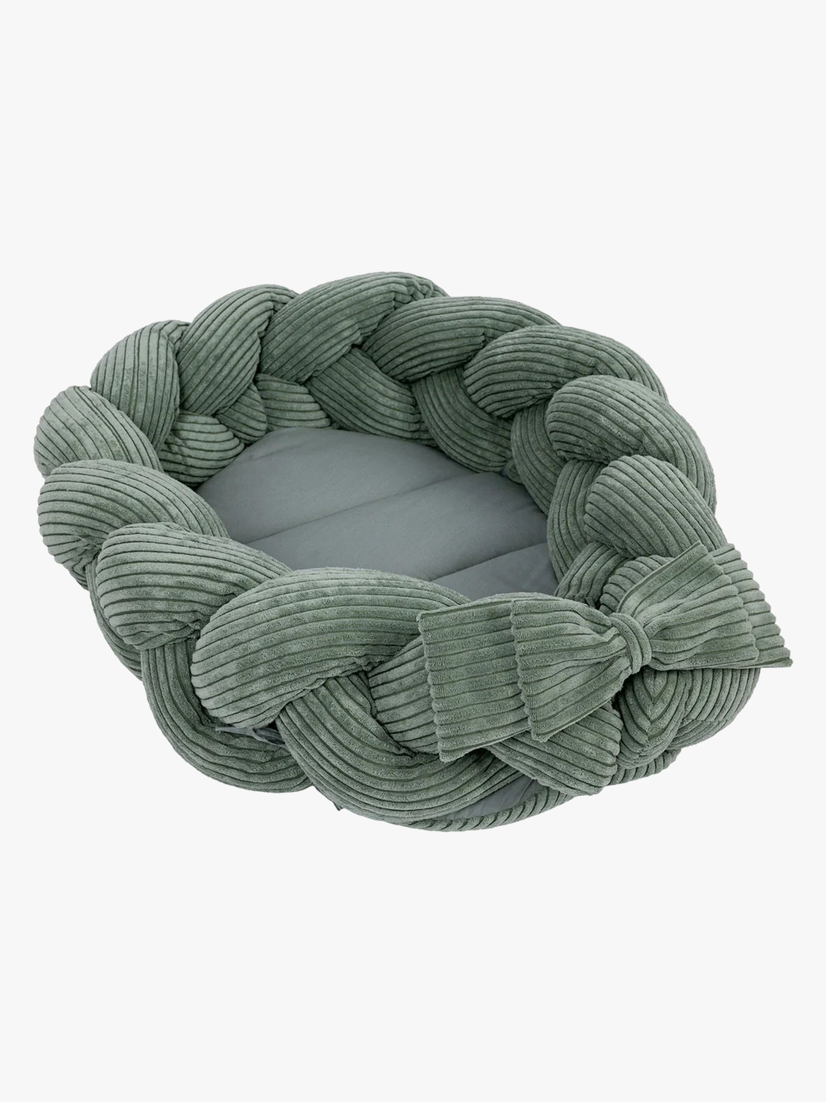 MeowBaby Aesthetic Babynest mit geflochtenem Schutz, Olive Green