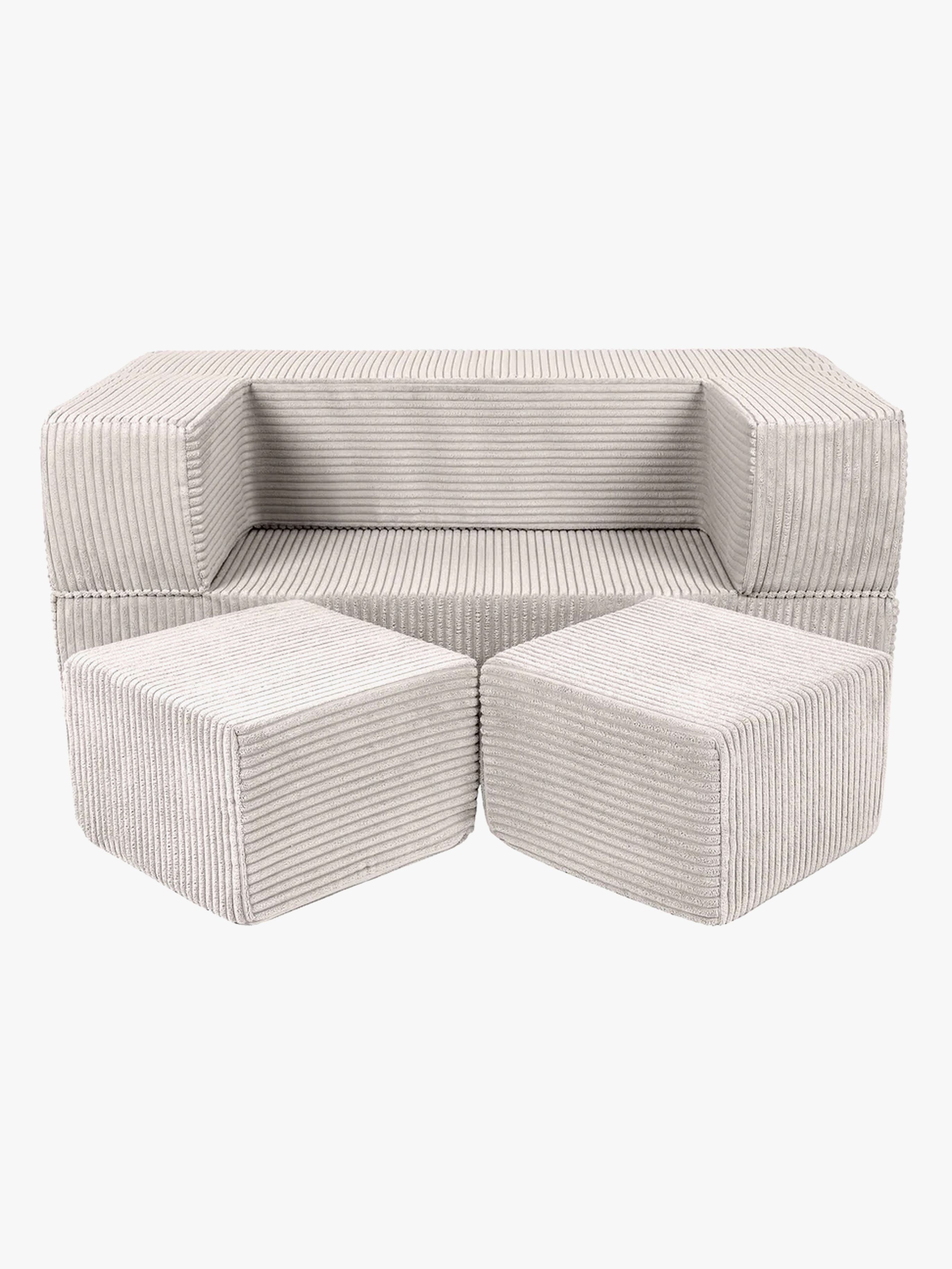 Meowbaby Play Aesthetic Cube Modul-Sofa, Ecru, Kindersofa, Kindercouch, Kinder