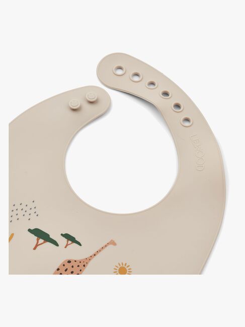 LIEWOOD Tilda Lätzchen mit Print Silikon 2er-Pack, Safari/Sandy