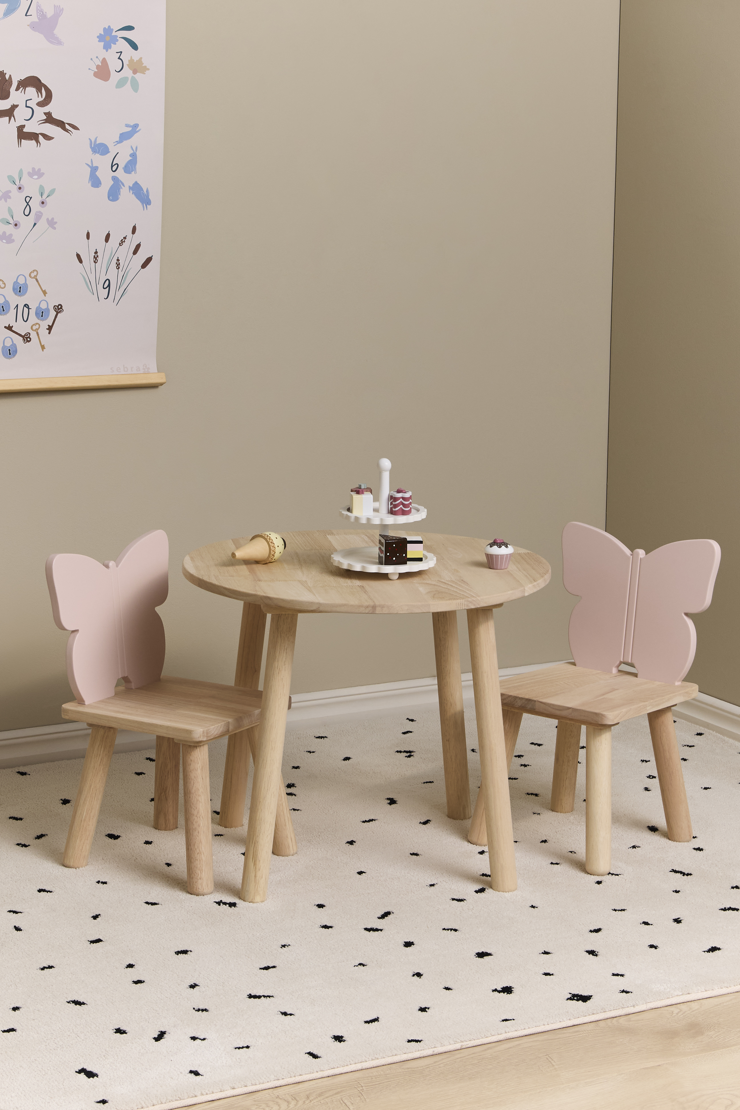 Alice & Fox CHLOE Tisch und Stühle, Rosa
