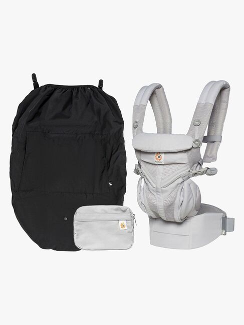 Ergobaby Omni 360 Cool Air Babytrage inkl. Regenüberzug, Grau