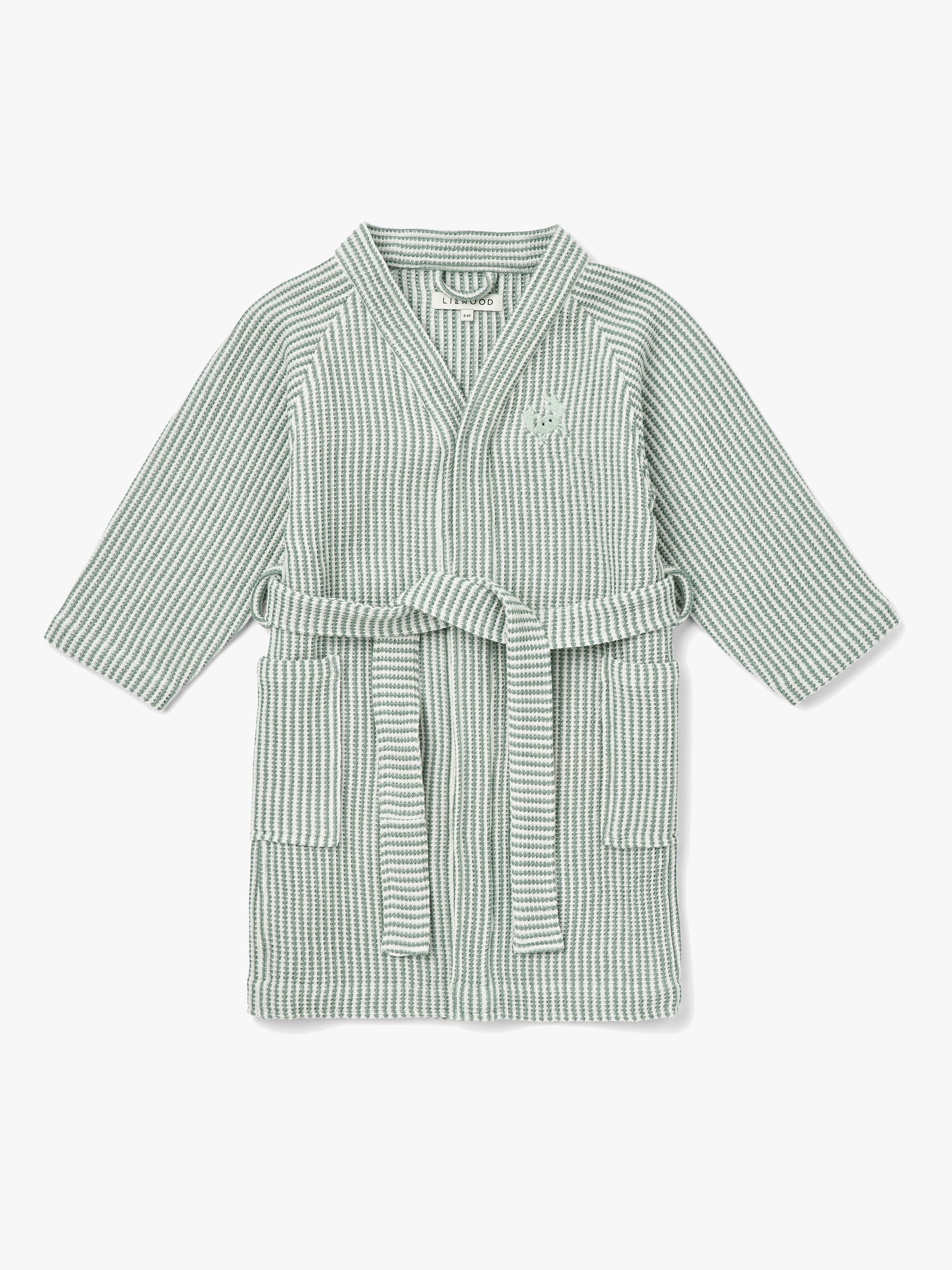 LIEWOOD Bertha Bademantel Stripe, Peppermint/Creme de la Creme, 7-8 Jahre