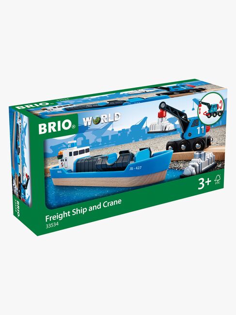 BRIO World 33534 Containerschiff mit Kranwagen