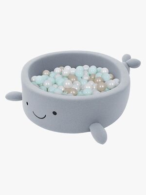 MeowBaby Boucle Whale Bällebad, Dusty Ice Blue