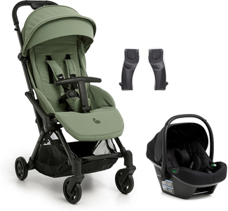 Beemoo Easy Fly Lux 4 Buggy inkl. Route i-Size Babyschale, Sea Green/Black Stone