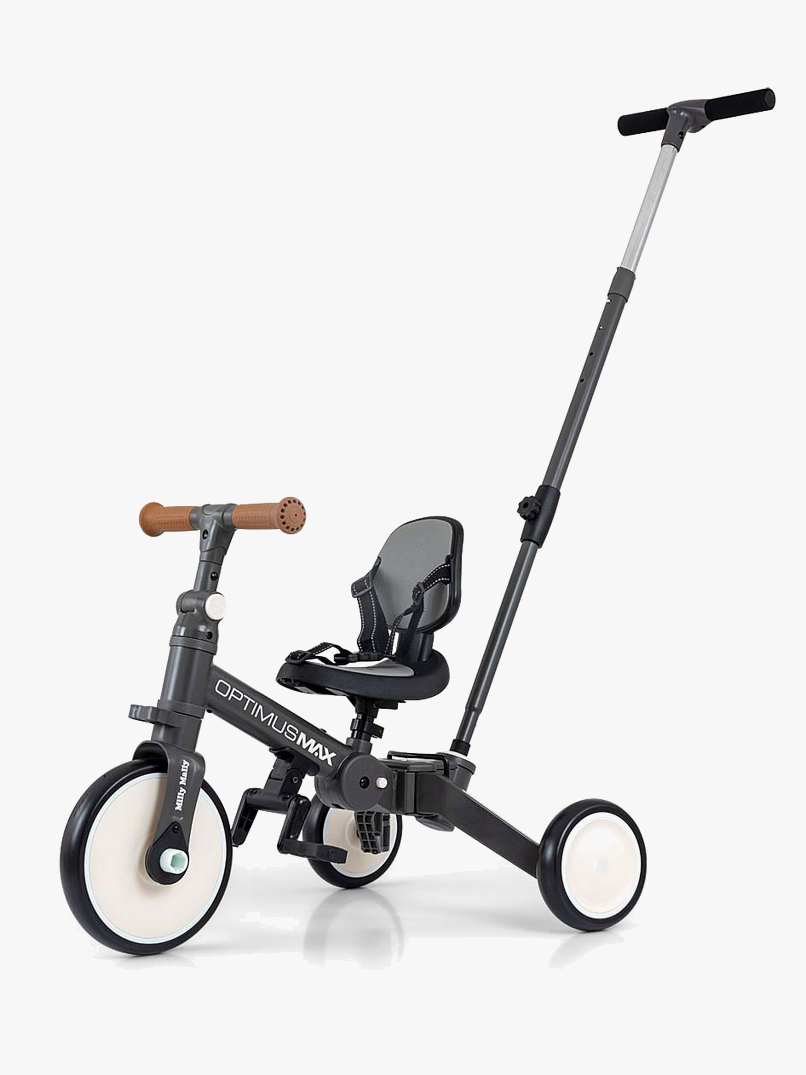 Milly Mally Optimus Max Dreirad 4-in-1, Grau