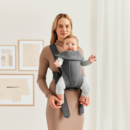 BabyBjörn Mini Babytrage 3D Jersey, Dunkelgrau