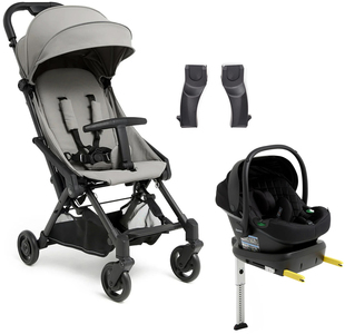 Beemoo Easy Fly 4 Buggy inkl. Route i-Size Babyschale & Basis, Stone Grey/Black Stone