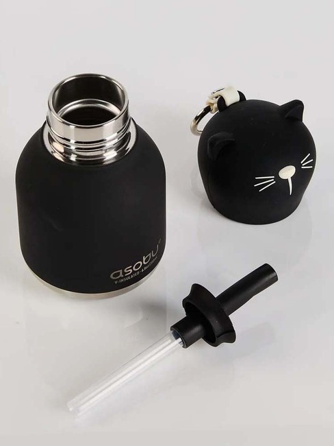 Asobu Bestie Mini Wasserflasche Katze, Schwarz/Weiß IBV44-BLACKCAT-4840_3c.jpg