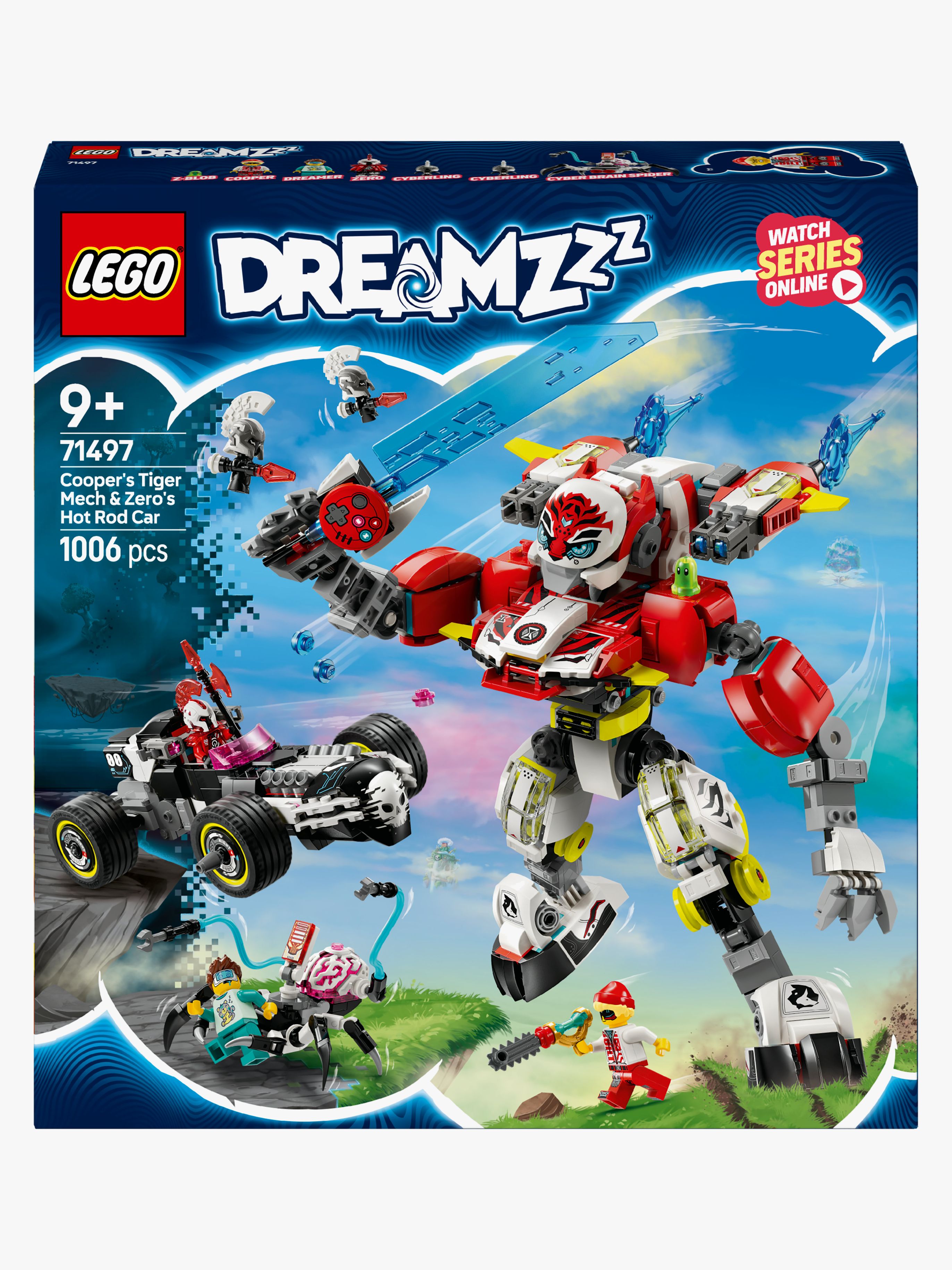 DREAMZzz 71497 Coopers Tiger-Mech und Zero's Hot Rod Auto