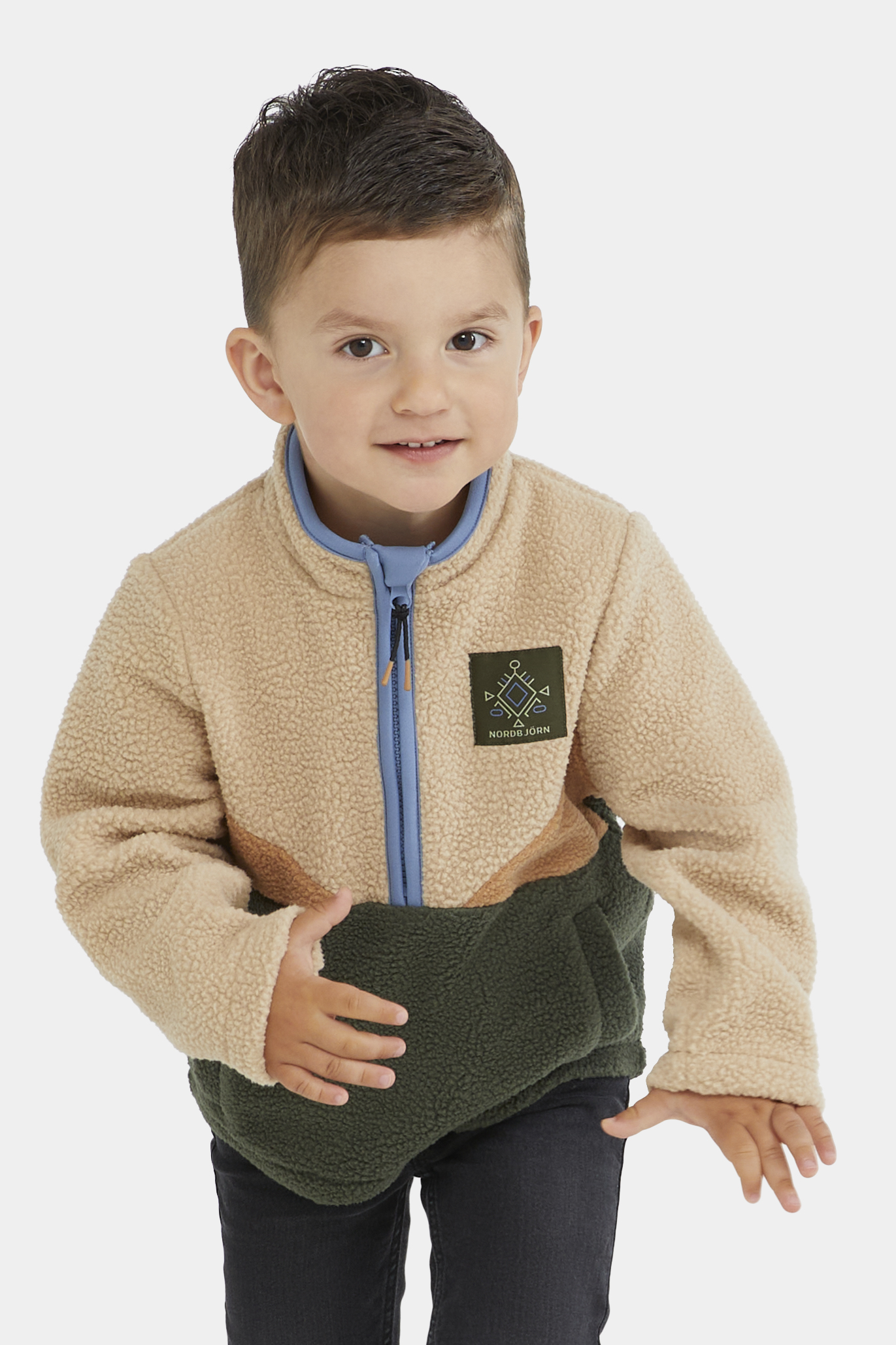 Rydal Fleecejacke, Sesame / Tobacco Brown / Deep Depths, 110