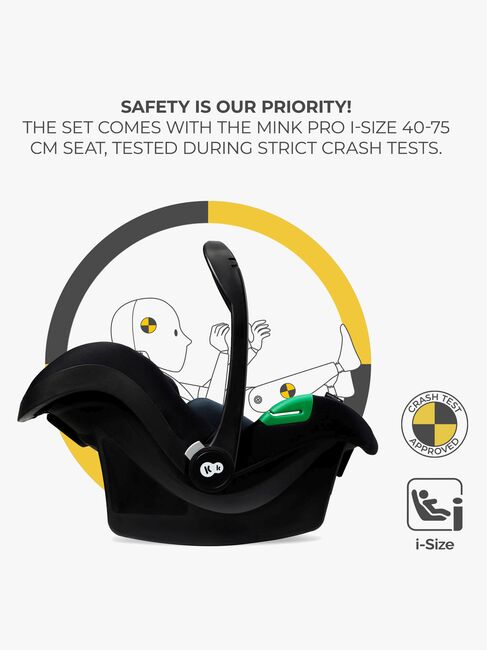 Kinderkraft ESME PRO 3-in-1 Kombikinderwagen Travelsystem, Pure Black