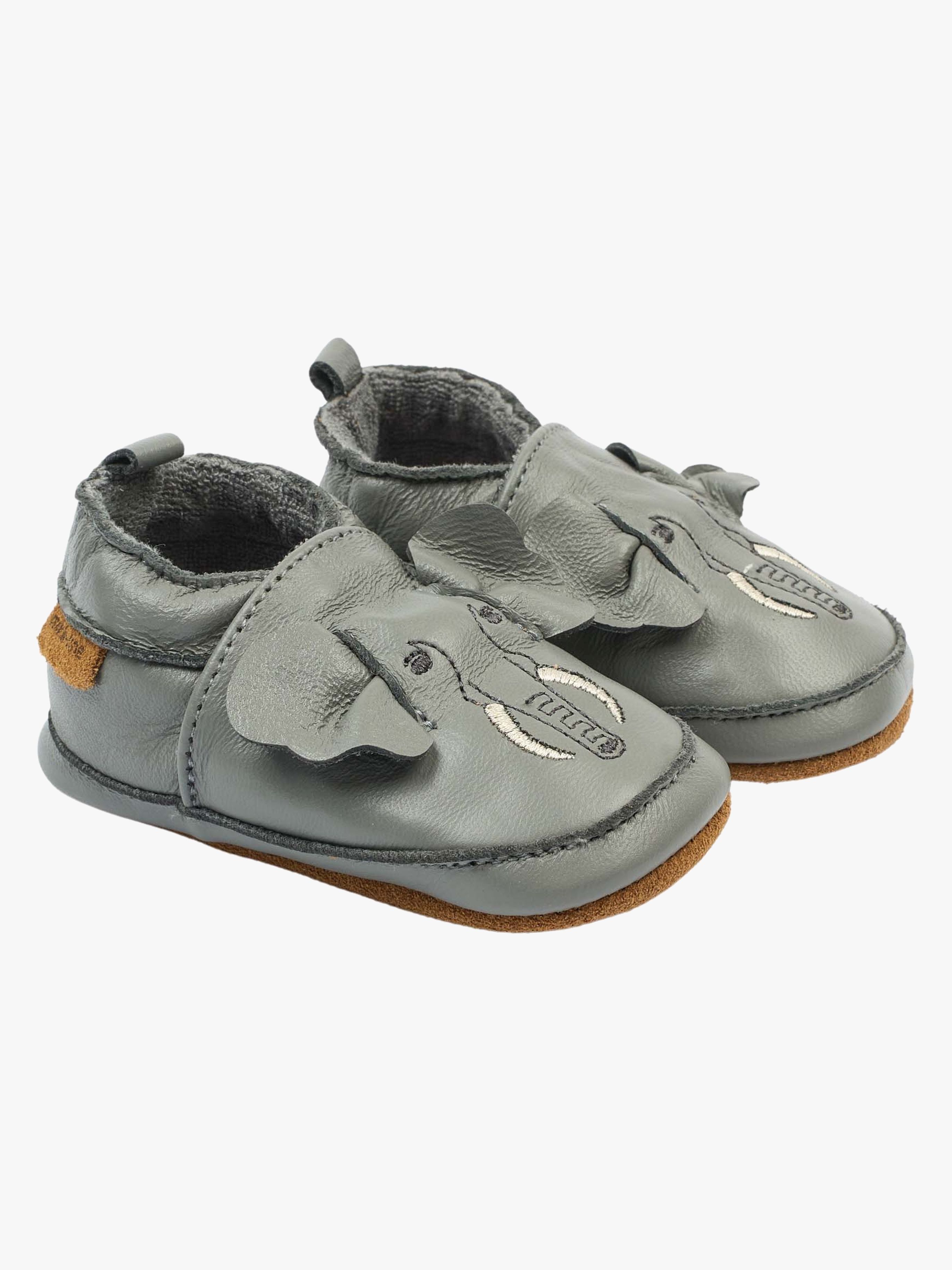 Mikk-Line Leather Hausschuhe, Elephant, 0-6 Monate