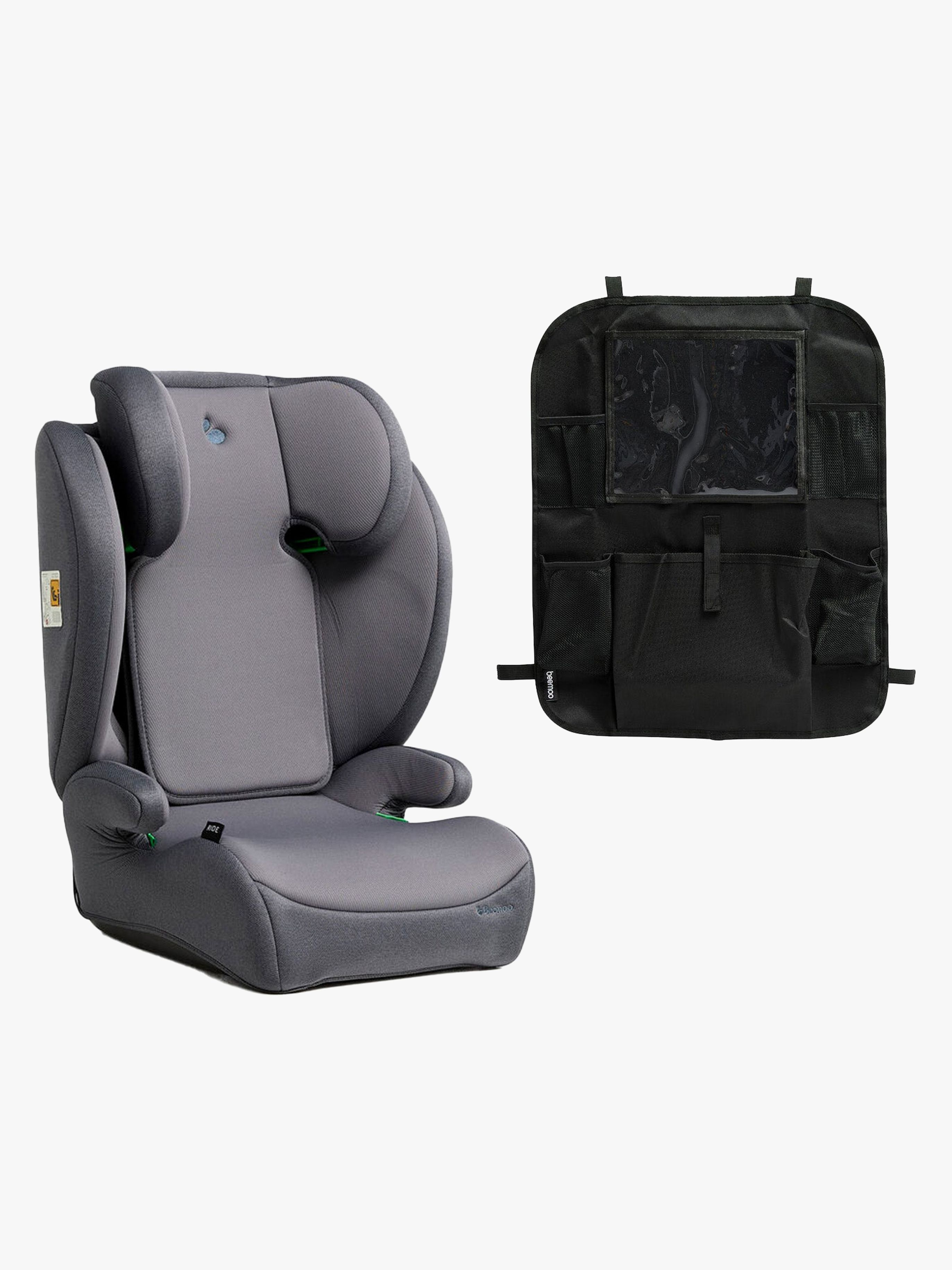 Beemoo Ride i-Size Kindersitz inkl. Beemoo Smart Organizer, Mineral Grey
