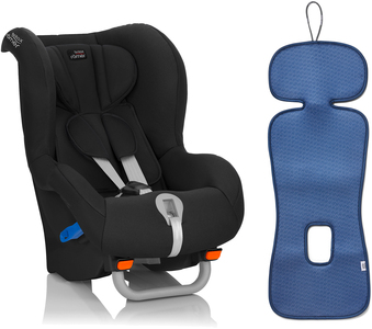 Britax Römer MAX-WAY Kindersitz inkl. ventilierenden Sitzpolsters, Cosmos Black/Bijou Blue