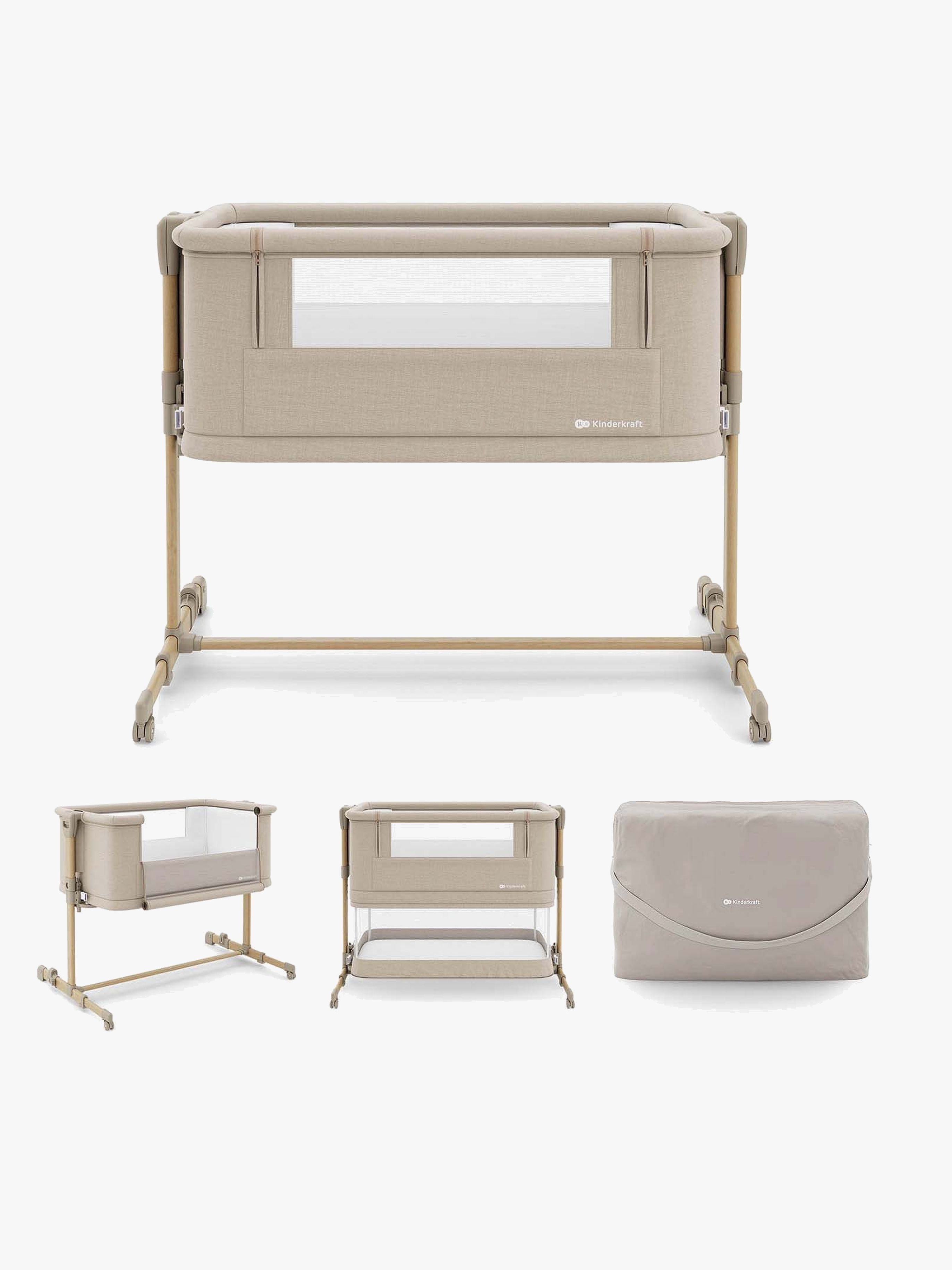 Kinderkraft Nestee Grow 2 Reisebett, Beige Wood