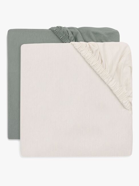 Jollein Spannbettlaken 2er-Pack 70x140, Sea Green/Ivory