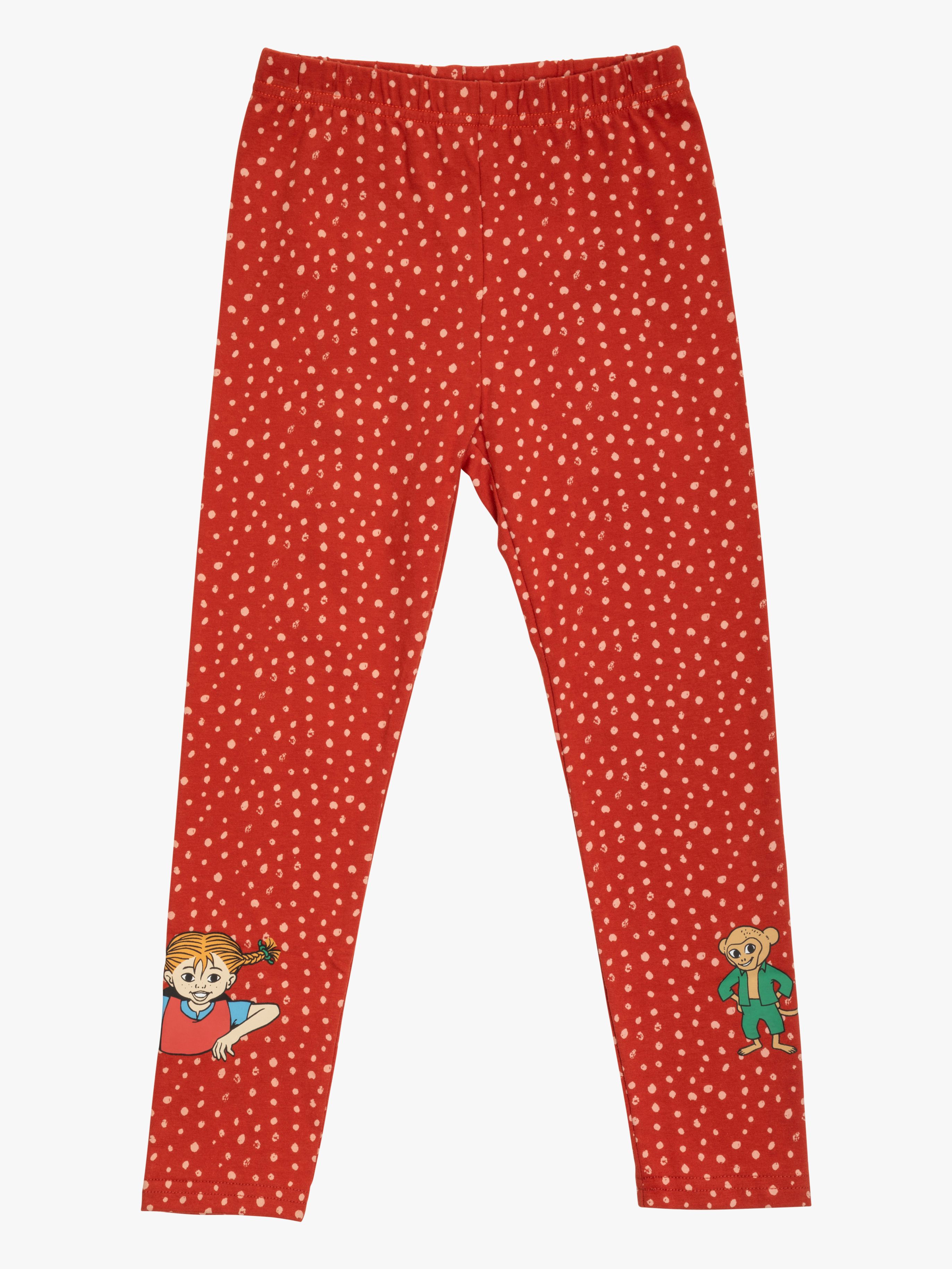 Pippi Langstrumpf x Martinex Punkt Leggings, Rot/Rosa, 98-104