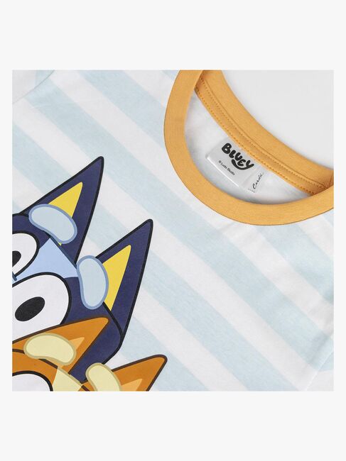 Bluey Pyjama, Hellblau/Orange