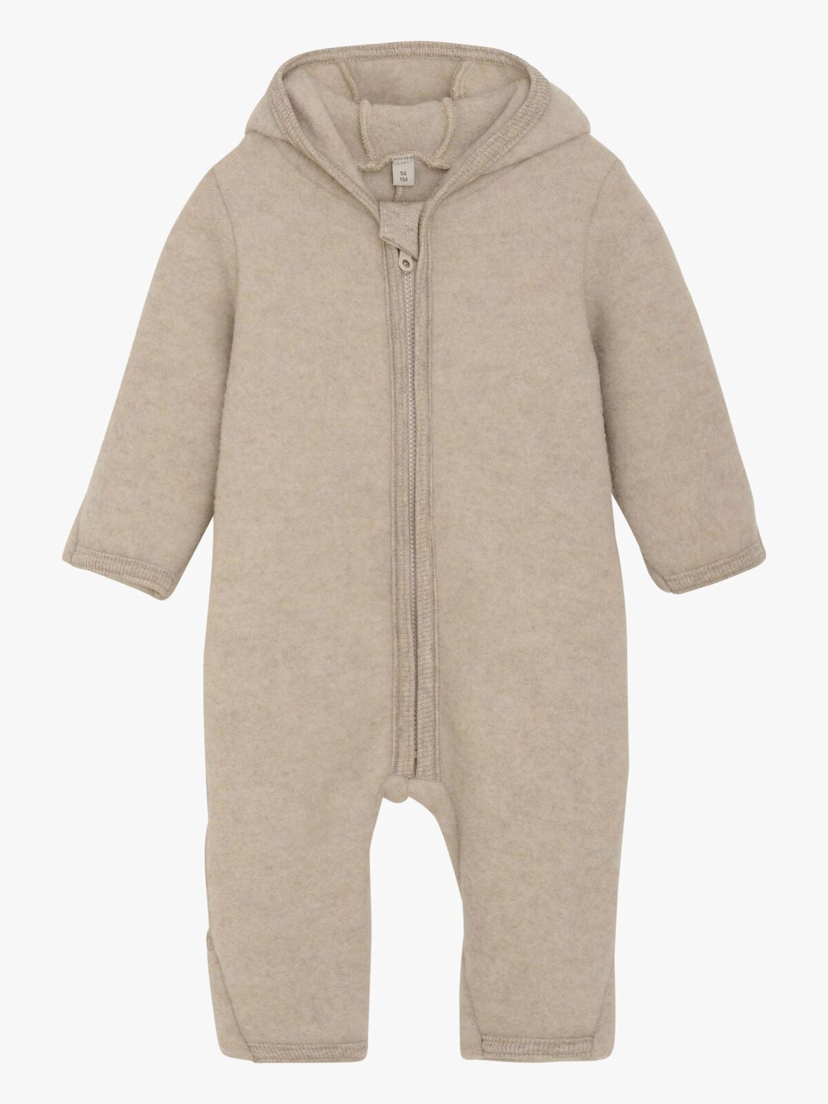 Huttelihut Overall Merinowolle mit Ohren, Camel Melange